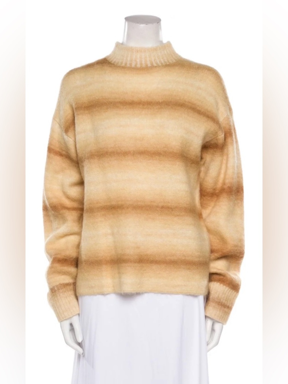 Acne Studios Striped Mock Neck Wool Sweater - Picture 2 of 6